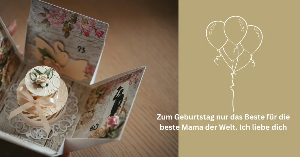 Geburtstagswünsche für Mama: Handgefertigte Karte mit Ballonmotiv