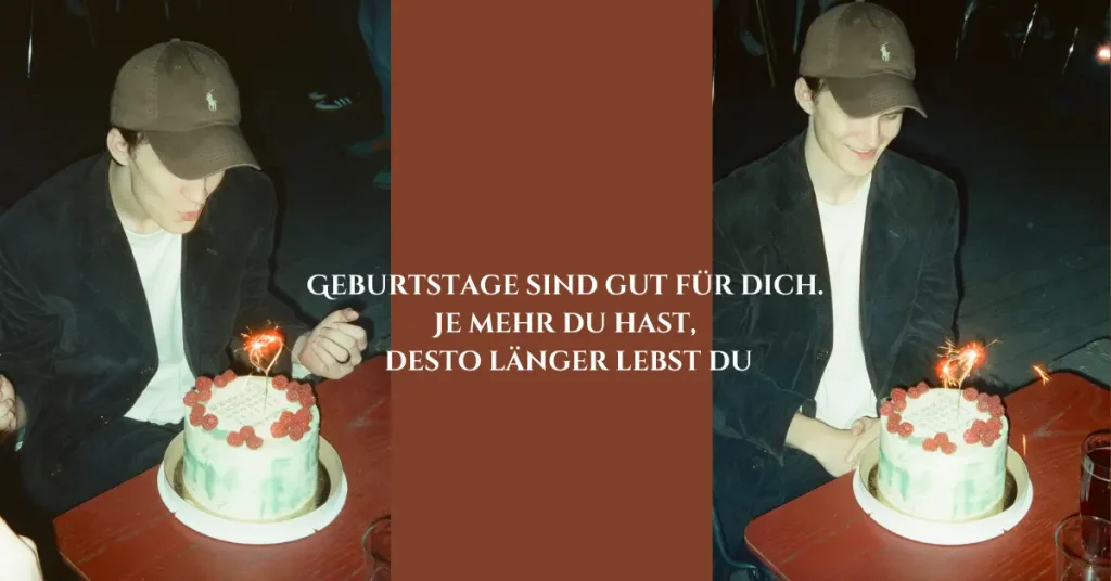 ein Mann, der seinen Geburtstag feiert